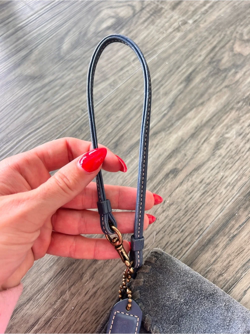 Coach Vintage Soho Blue Suede Wristlet